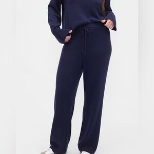 GAP New with tags Women's CashSoft Relaxed Ribbed Sweater Pants Navy Large